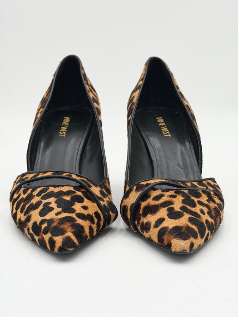 NINE WEST sz9 Calf Hair On Leopard Print Pump Heels - Picture 4 of 14